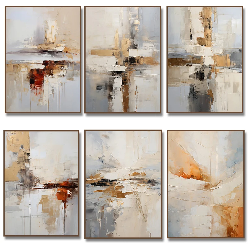 Neutral Landscape Canvas Paint - Home Decor Minimal 评论和价格