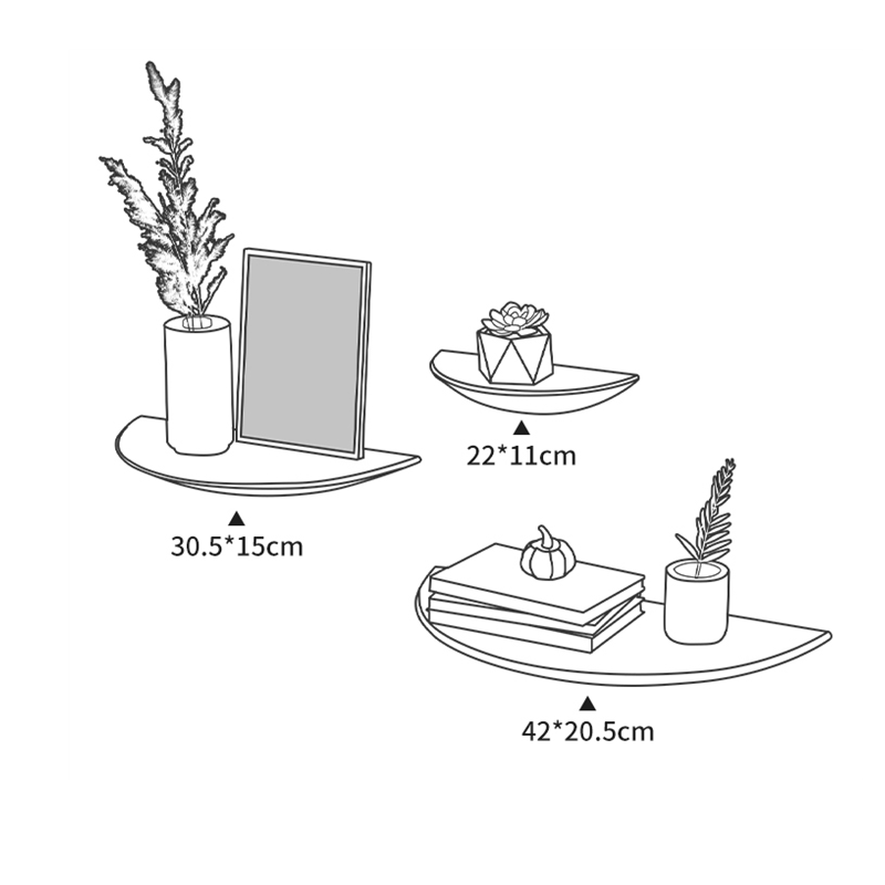 Wooden Semicircle Wall Shelf B - Home Decor Ikea 评论和价格