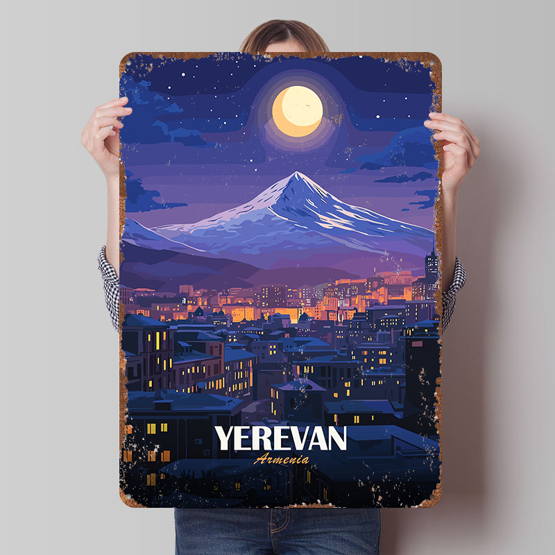 Yerevan Armenia Nightscape Met - Home Decor Yerevan 评论和价格
