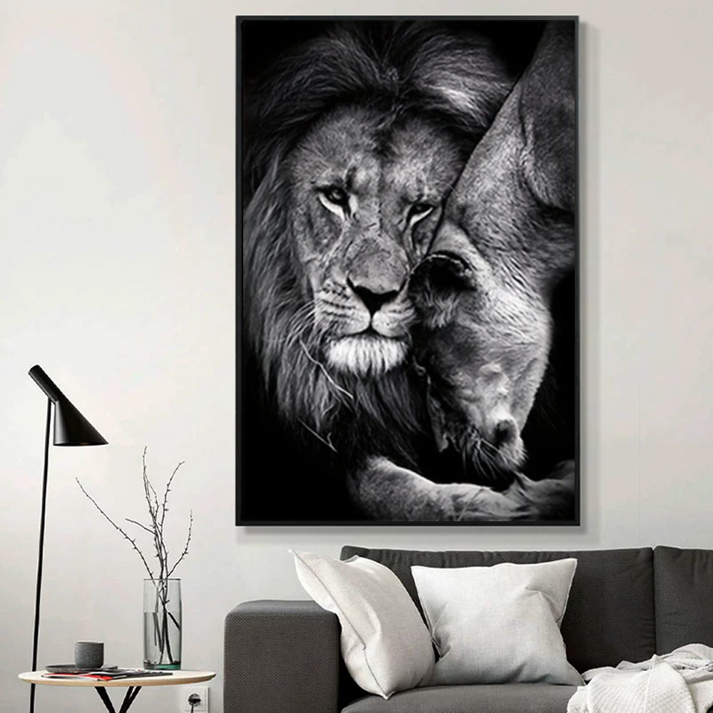 3pcs Modern Lion Family Canvas - Home Decor Ikea 评论和价格