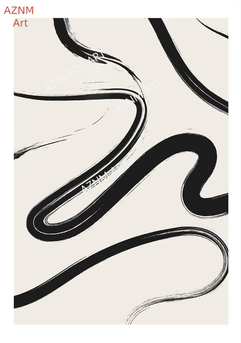 Nordic Bohemian Line Art Black - Home Decor Minimal 评论和价格