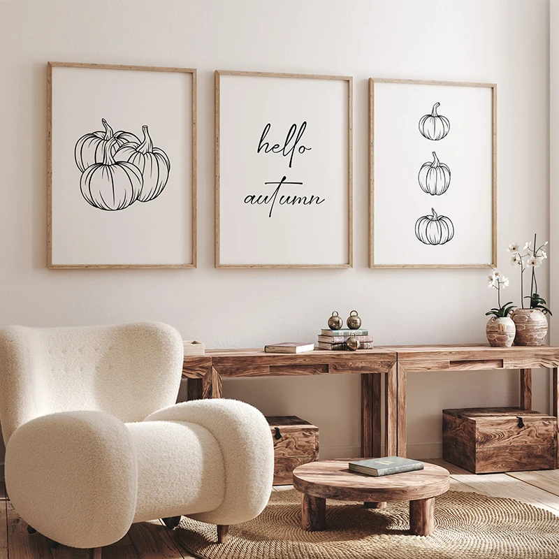Set of 3 Pumpkin Minimalism Bl - Home Decor Minimal 评论和价格