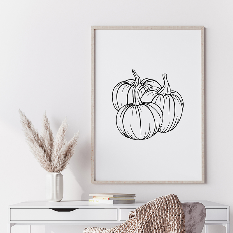 Set of 3 Pumpkin Minimalism Bl - Home Decor Minimal 评论和价格