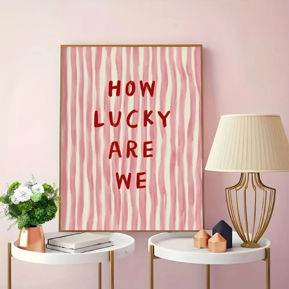 How Lucky Are We Pink Red Stri - Home Decor How To 评论和价格